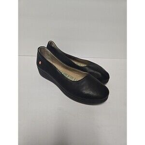 Softinos by FLY London - Leather Gored Slip-on Shoes - Black - EU 38 US 7 / 7.5